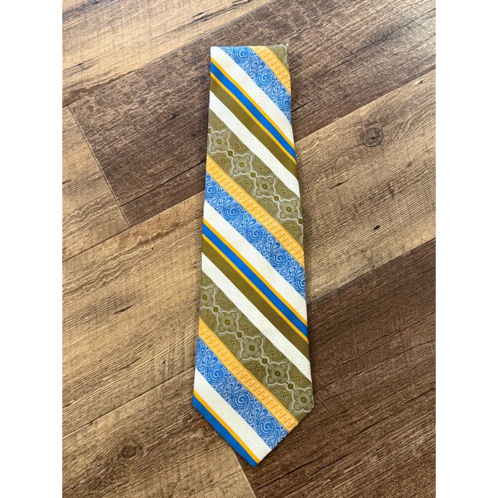 Badass BOGART Men's Necktie Tie (Vintage 60s 70s) Multicolor Paisley Stripe